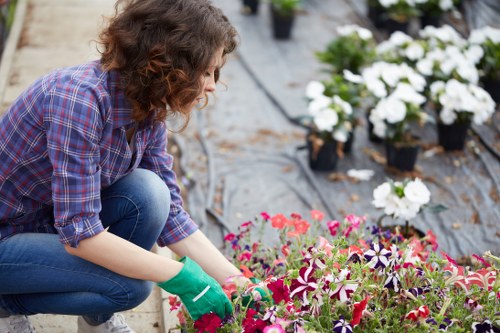Gardener Lee working in a vibrant garden